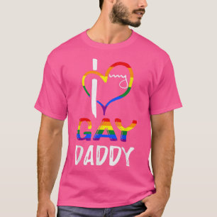 Rainbow Heart Love Gay Daddy LGBTQ LGBT Pride Mont T-Shirt