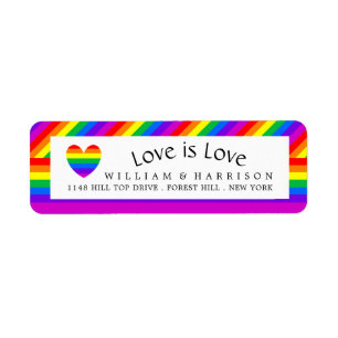 Rainbow Heart Love is Love Wedding