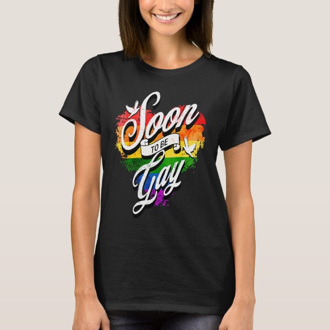 Rainbow Heart Love LGBTQIA Human Rights Gay Trans  T-Shirt (Front)