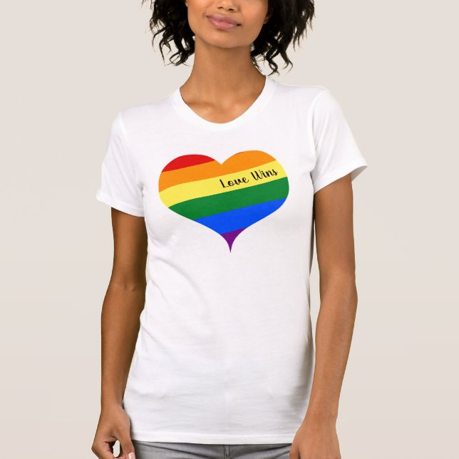 Rainbow Heart Love Wins T-Shirt (Front)