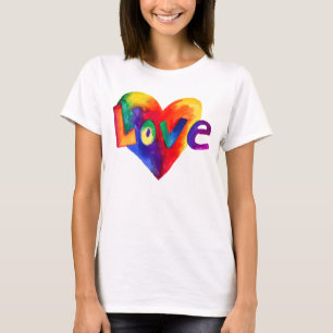 Rainbow Heart Love Word Flowing Tank Top