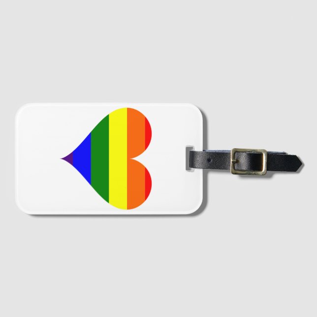 Rainbow Heart Luggage Tag (Front Horizontal)