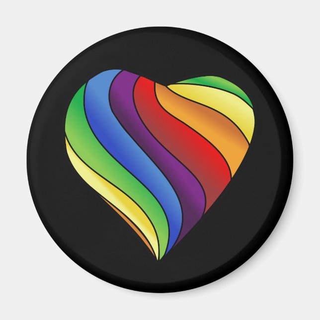 rainbow heart magnet (Front)