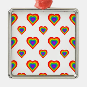 Rainbow Heart Metal Tree Decoration