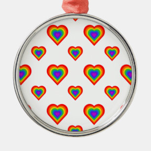 Rainbow Heart Metal Tree Decoration