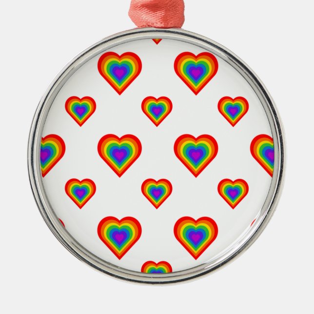 Rainbow Heart Metal Tree Decoration (Front)