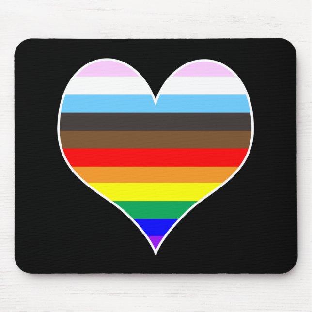 Rainbow Heart Mouse Mat (Front)