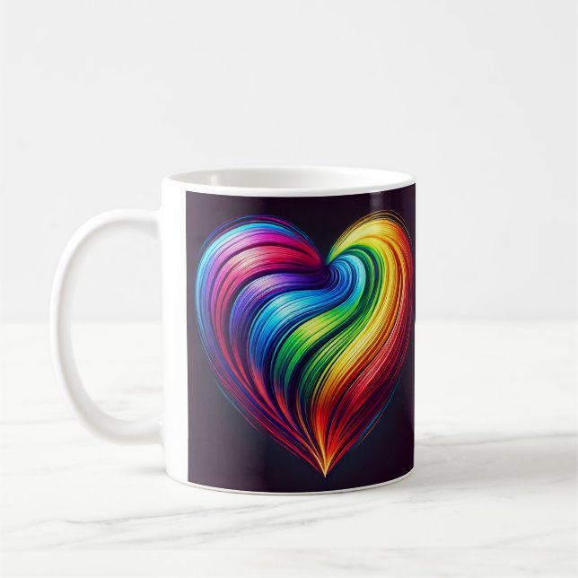 Rainbow Heart Mug (Left)