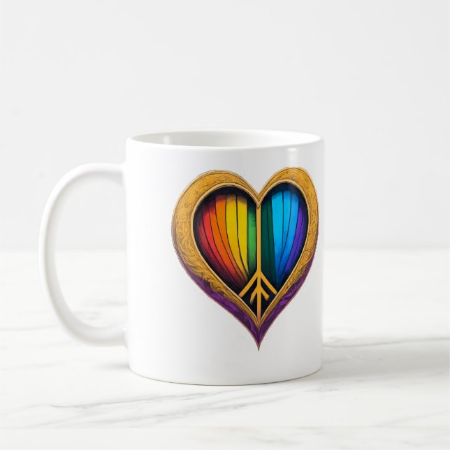 Rainbow Heart Mug (Left)