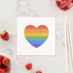 Rainbow Heart Napkin