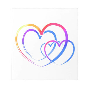 Rainbow heart notepad