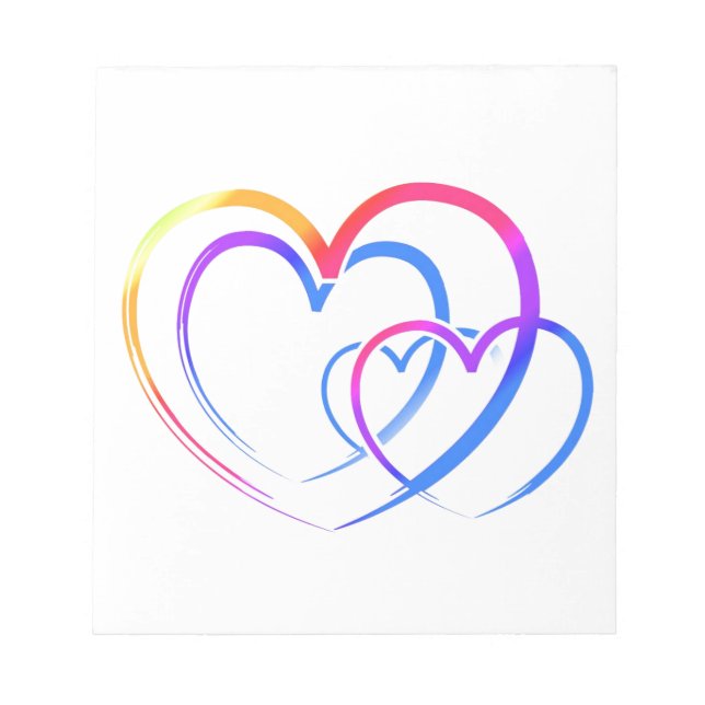 Rainbow heart notepad (Front)