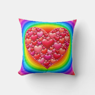 Rainbow Heart of Hearts Cushion