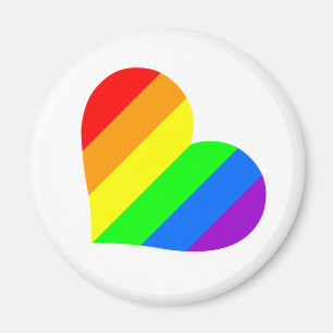 Rainbow heart on knows magnet