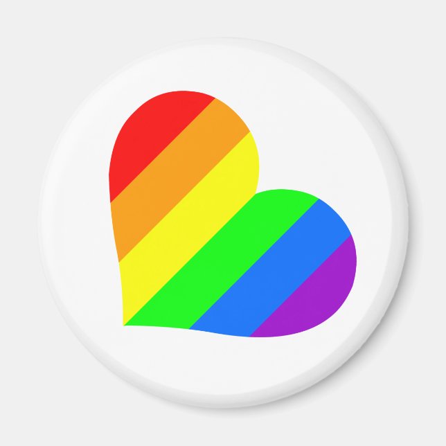 Rainbow heart on knows magnet (Front)