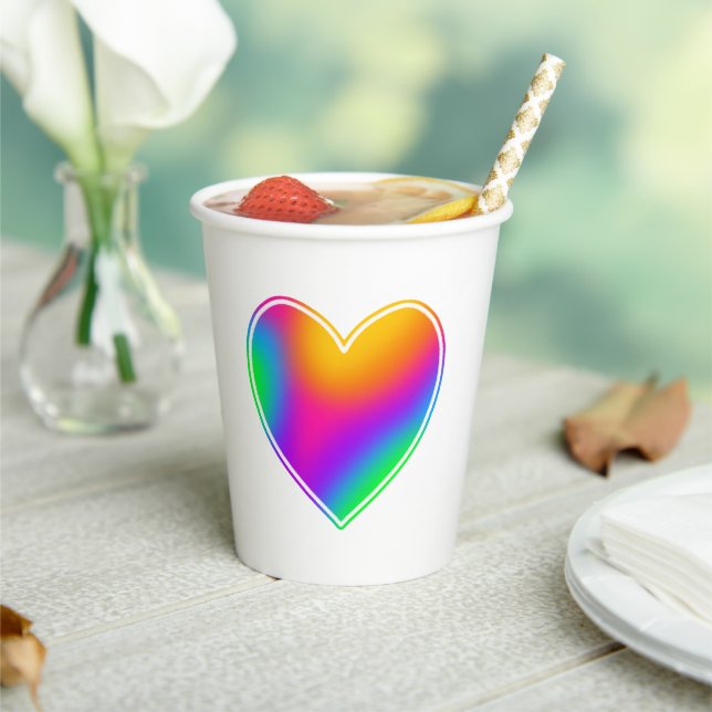 Rainbow Heart Paper Cups (Insitu)