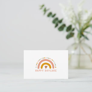 Rainbow Heart Pastel Spots Business Card