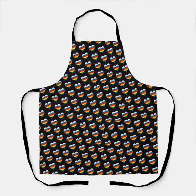 Rainbow Heart Pattern Apron (Front)