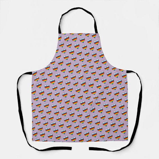 Rainbow Heart Pattern Apron (Front)