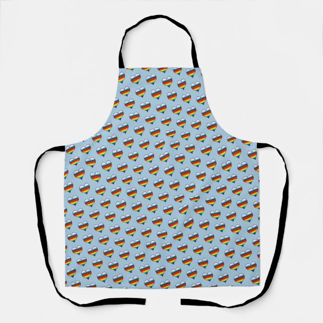 Rainbow Heart Pattern Apron (Front)
