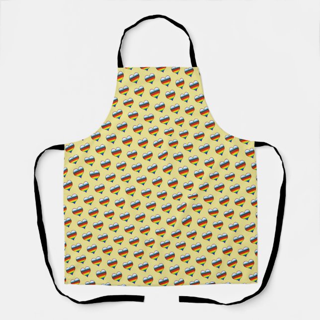 Rainbow Heart Pattern Apron (Front)