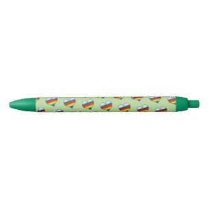 Rainbow Heart Pattern Black Ink Pen