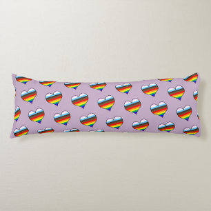 Rainbow Heart Pattern Body Pillow