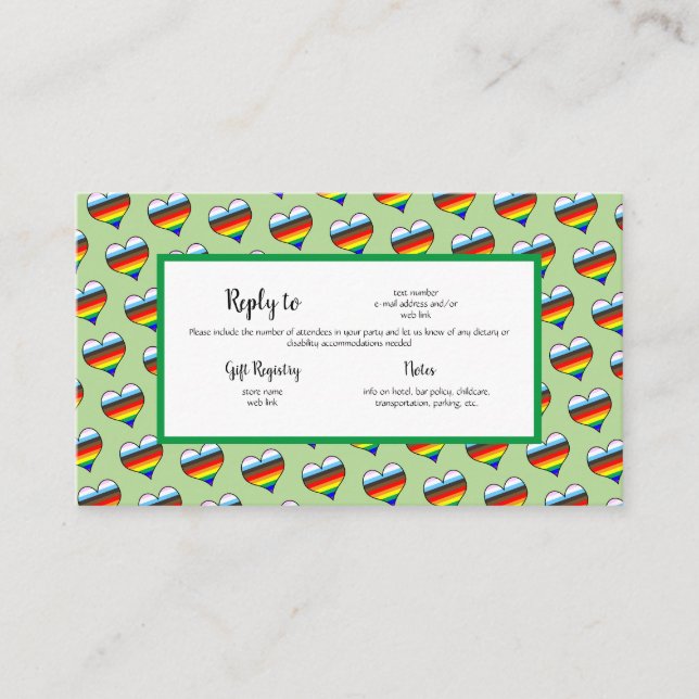 Rainbow Heart Pattern Enclosure Card (Front)