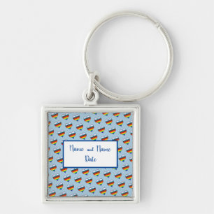 Rainbow Heart Pattern Keychain