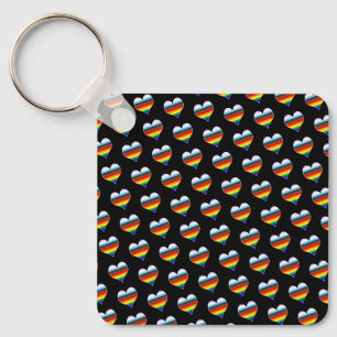 Rainbow Heart Pattern Keychain