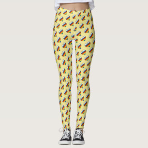 Rainbow Heart Pattern Leggings