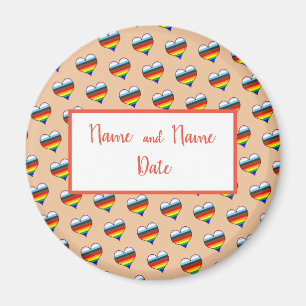 Rainbow Heart Pattern Magnet