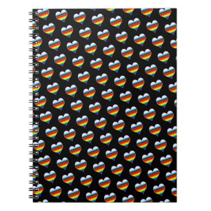 Rainbow Heart Pattern Notebook
