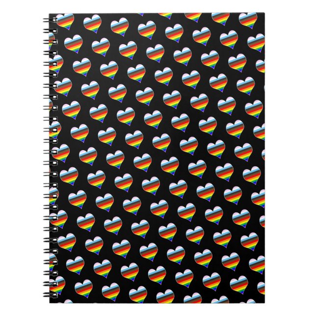 Rainbow Heart Pattern Notebook (Front)