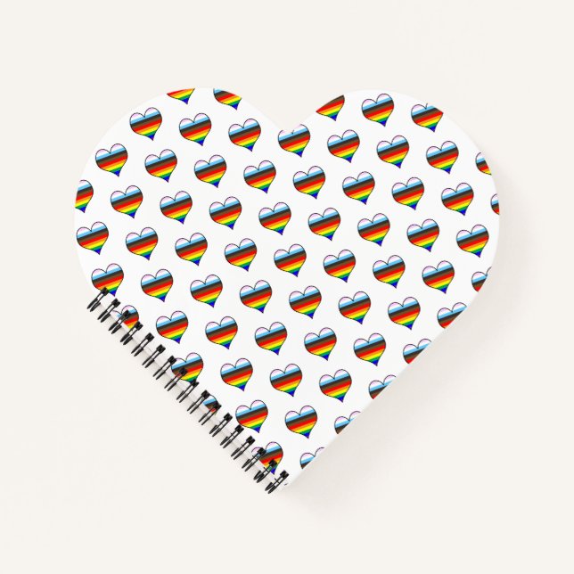 Rainbow Heart Pattern Notebook (Front)