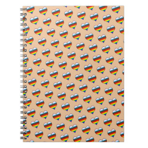 Rainbow Heart Pattern Notebook