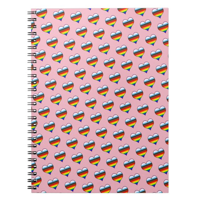 Rainbow Heart Pattern Notebook (Front)