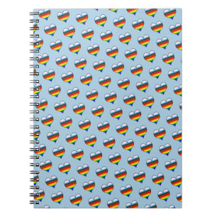 Rainbow Heart Pattern Notebook