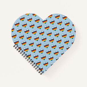 Rainbow Heart Pattern Notebook