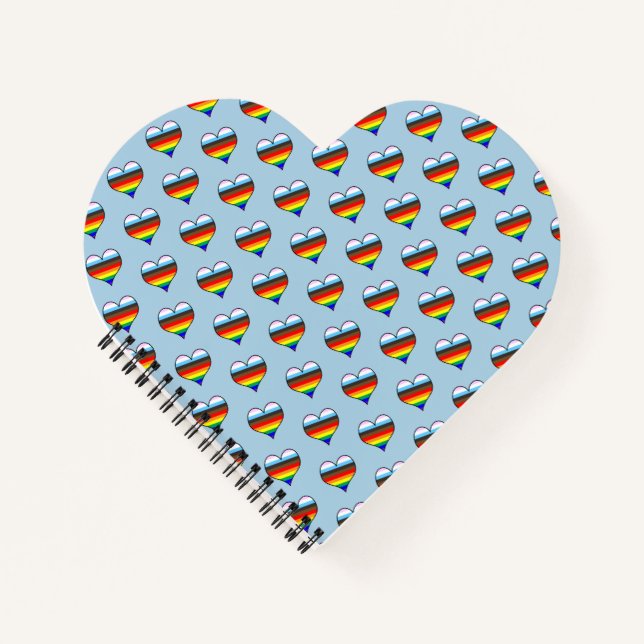 Rainbow Heart Pattern Notebook (Front)