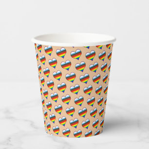 Rainbow Heart Pattern Paper Cups