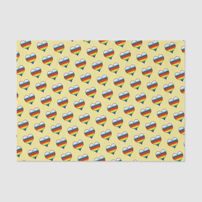 Rainbow Heart Pattern Tissue Paper (Front)