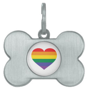 Rainbow Heart Pet ID Tag
