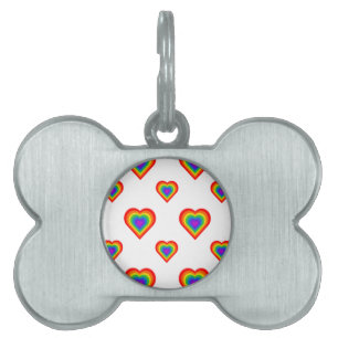 Rainbow Heart Pet Name Tag