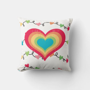 Rainbow Heart Pillow