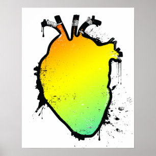 rainbow heart poster