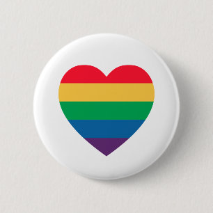 Rainbow Heart Pride Button