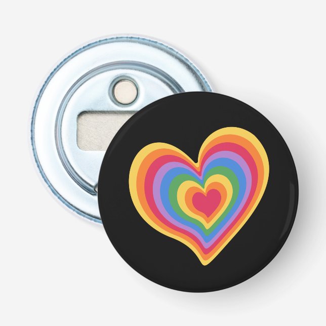 Rainbow heart. Pride gay love          Bottle Opener (Front)