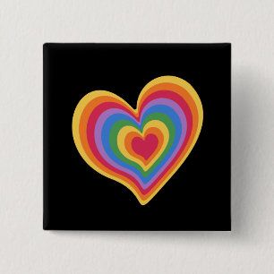 Rainbow heart. Pride gay love Button