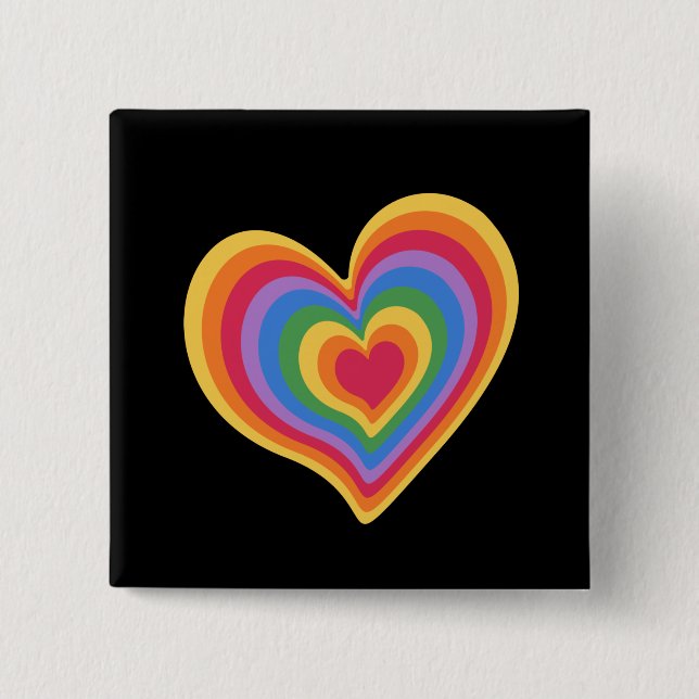 Rainbow heart. Pride gay love         Button (Front)